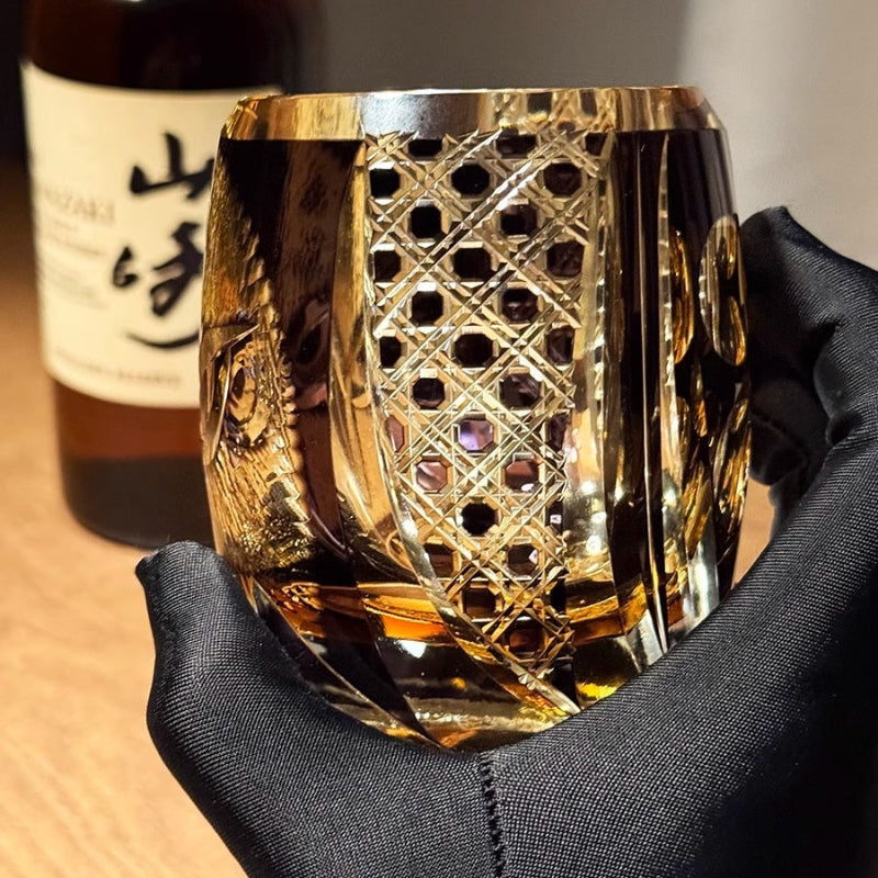 Edo Kiriko Owl Whiskey Glass-Limited Goglasscup