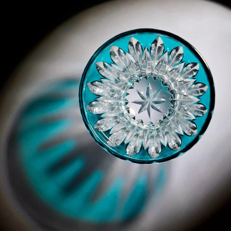 GOGLASSCUP Edo Kiriko Crystal Lotus Glasses GoGlassCup