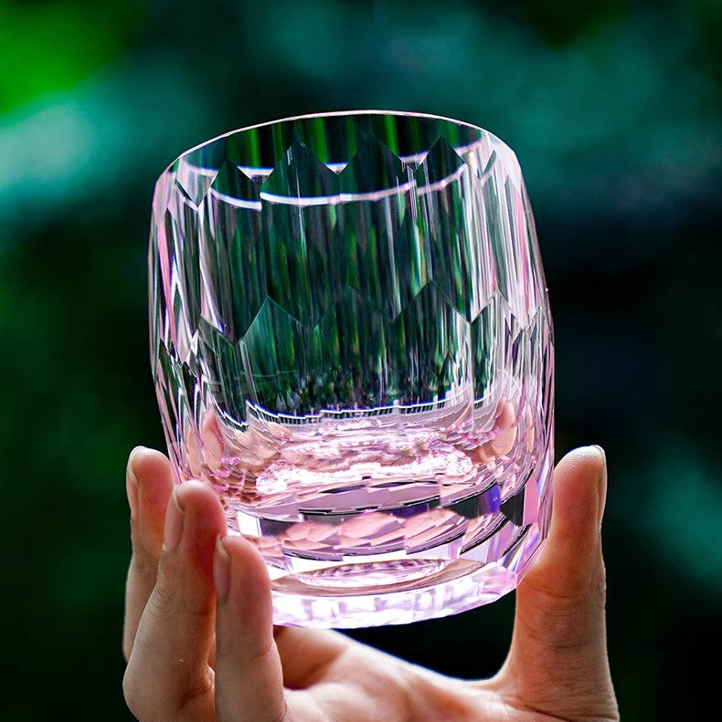 Japanese Edo Kiriko Diamond Faced K9 Crystal Whiskey Glass