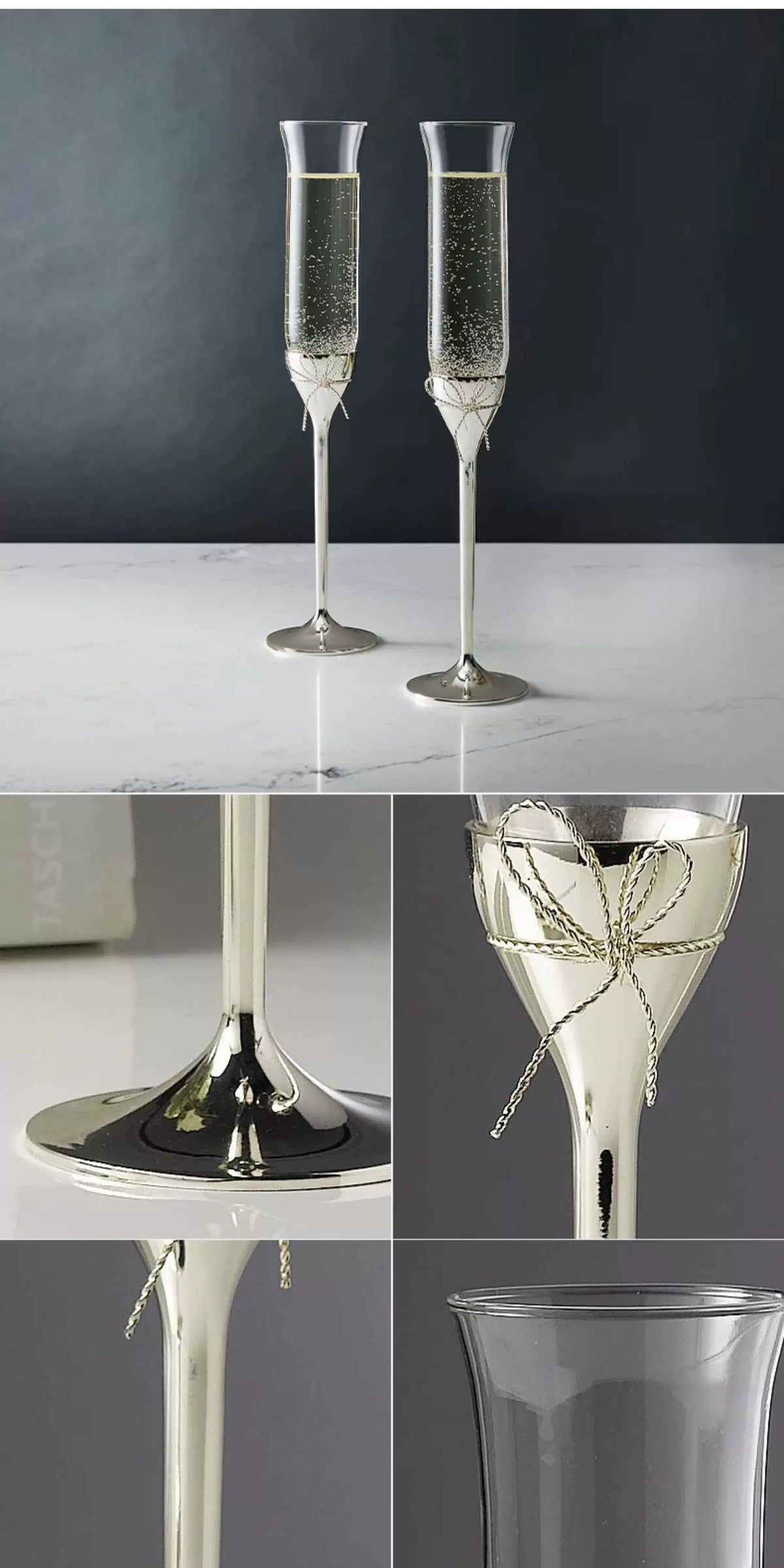 WEDGWOOD Love Knot Champagne Flutes