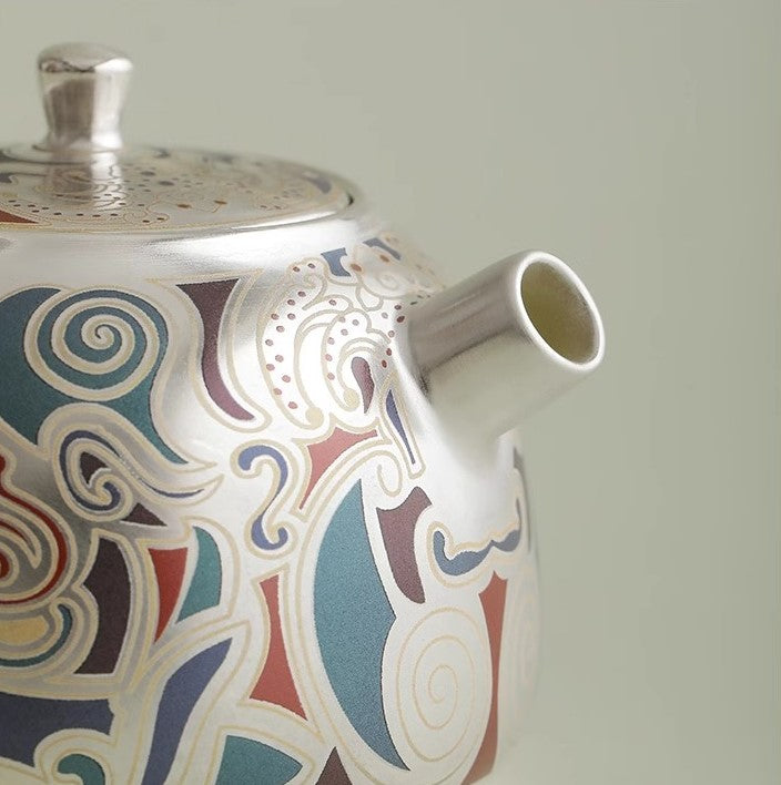 Porcelain Clad in Silver Tea Set