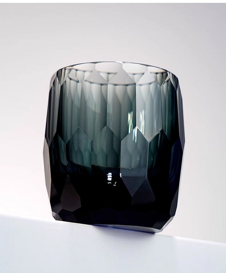 Japanese Edo Kiriko Diamond Faced K9 Crystal Whiskey Glass