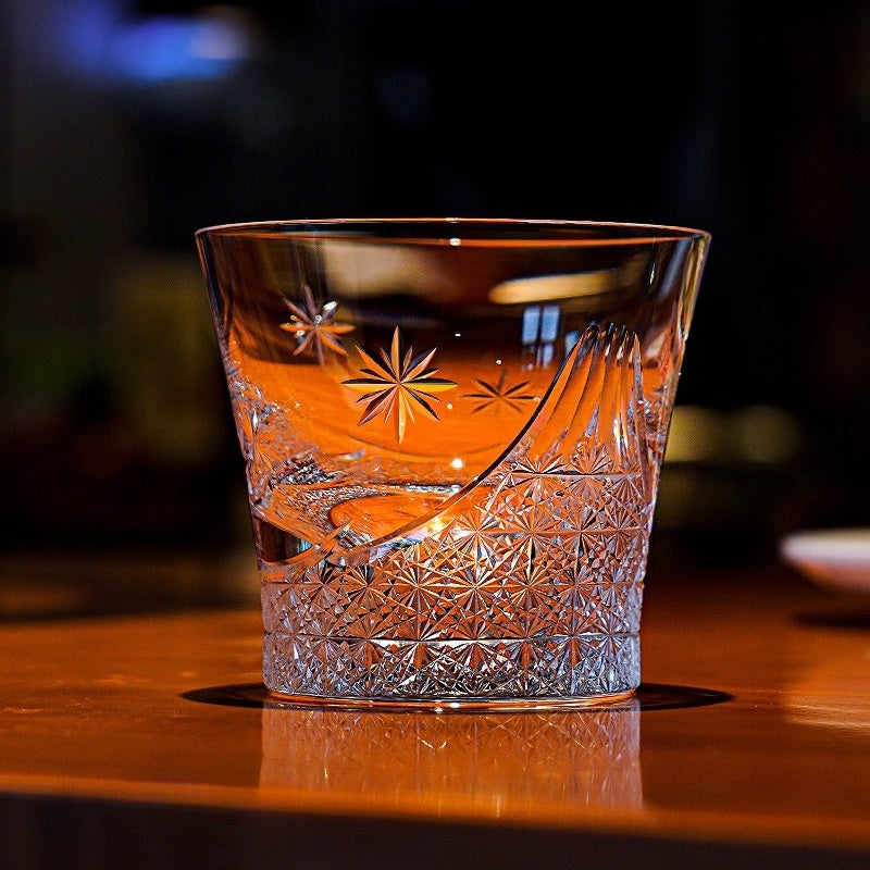 Japanese Thick-Bottomed Crystal Wine Glass | Mount Fuji + Ice Crystal + Angel Wings + Sharp Edge