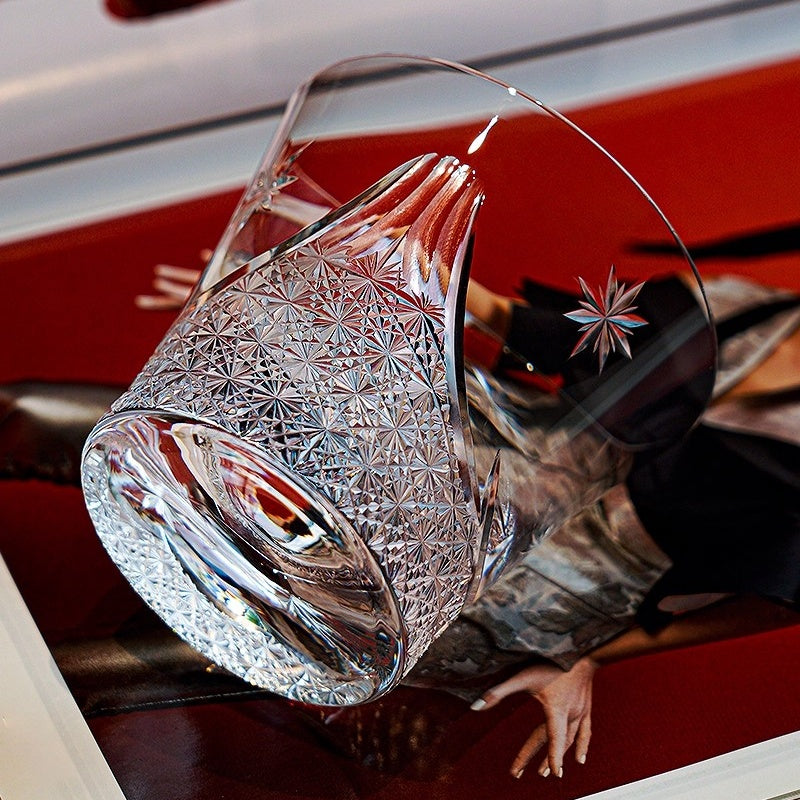 Japanese Thick-Bottomed Crystal Wine Glass | Mount Fuji + Ice Crystal + Angel Wings + Sharp Edge