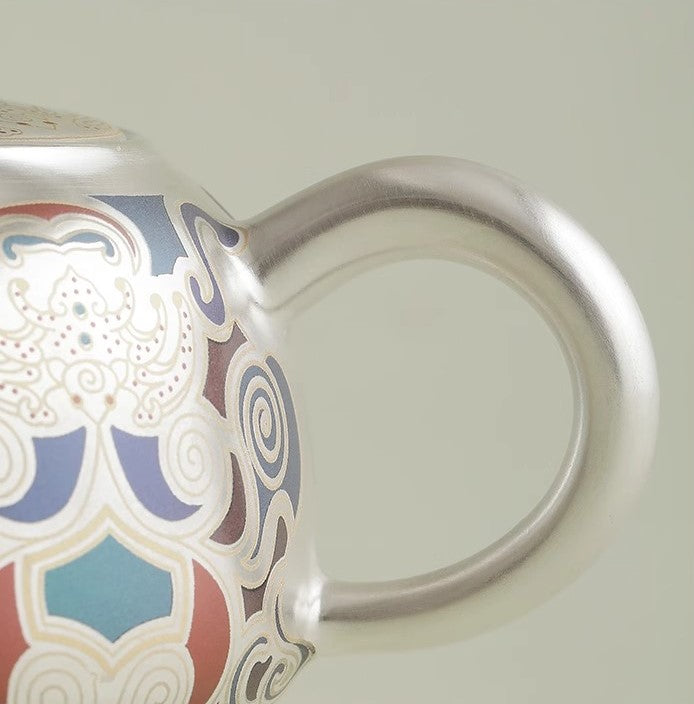 Porcelain Clad in Silver Tea Set