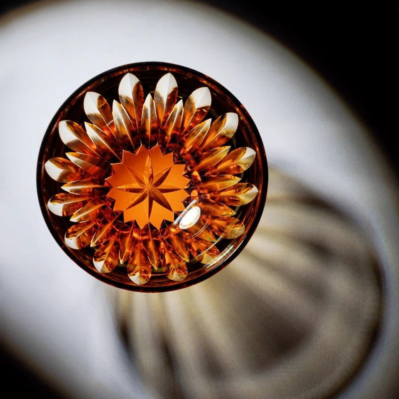 GOGLASSCUP Edo Kiriko Crystal Lotus Glasses GoGlassCup