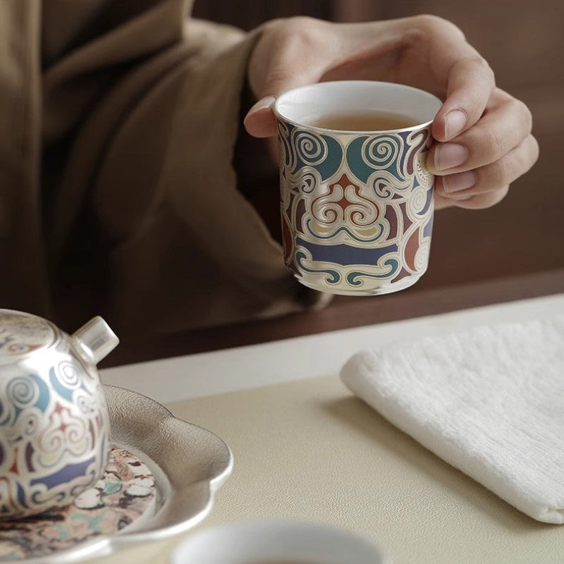 GoGlassCup Dunhuang Gold and Silver Inlay Tea Set GoGlassCup