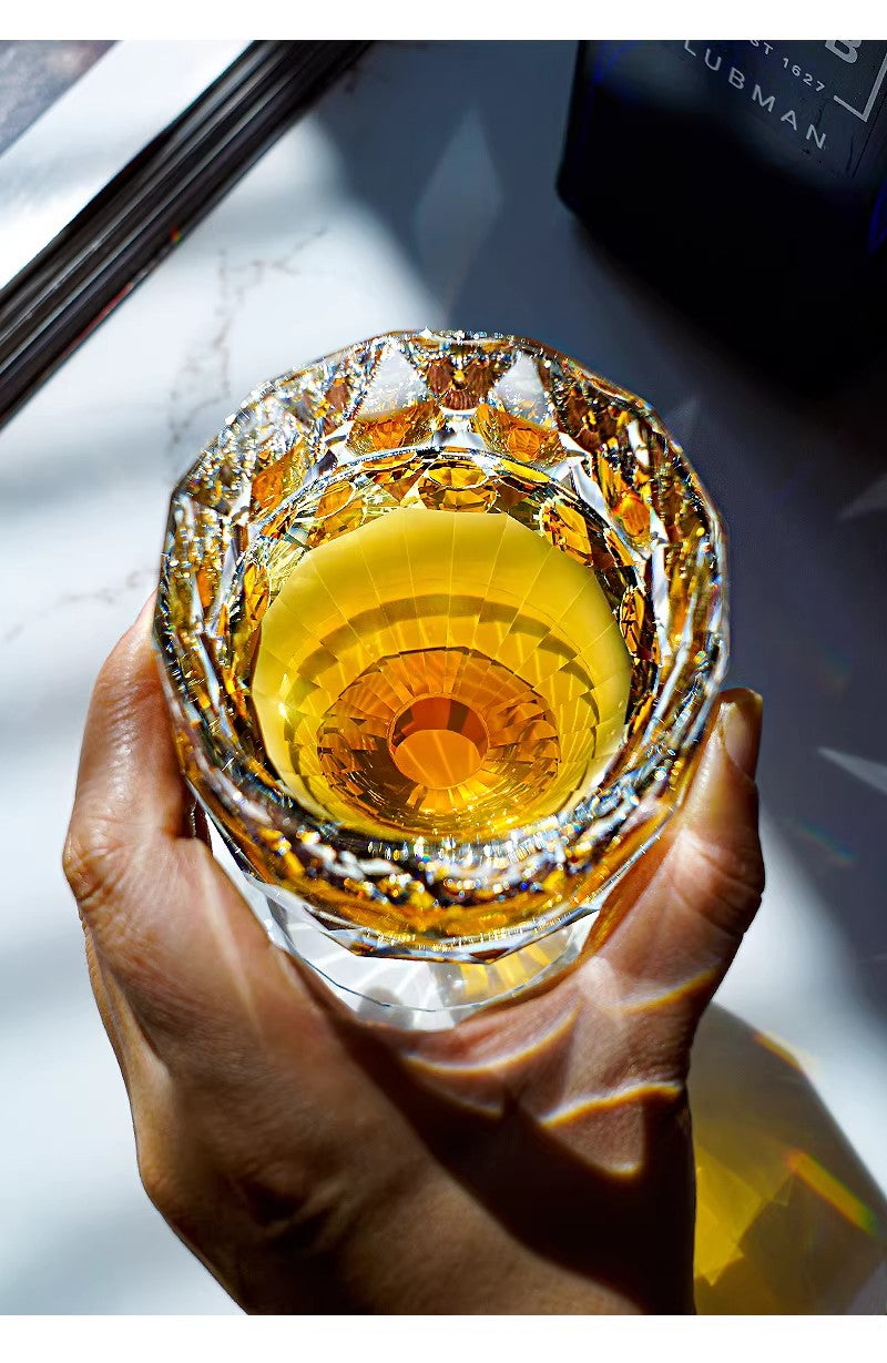 Edo Kiriko Handcrafted Crystal Prism Whisky Glass