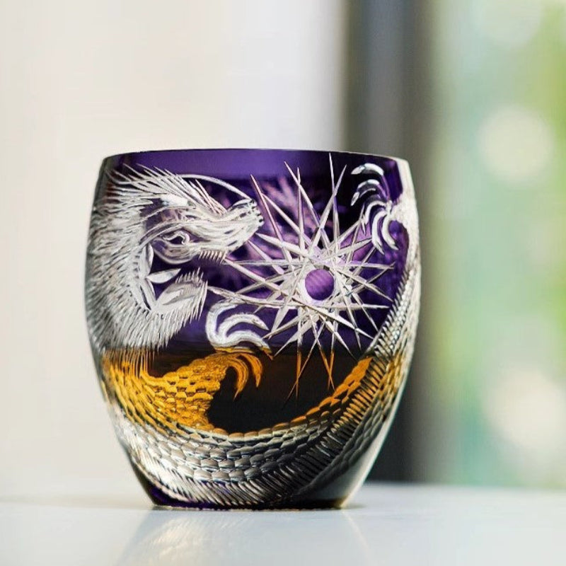 GOGLASSCUP Twilight Purple Dragon Whiskey Glass - Goglasscup