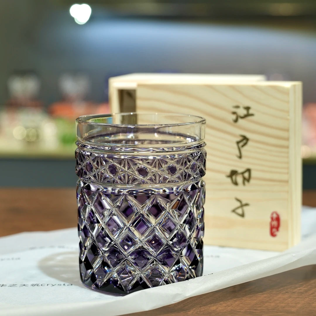 GOGLASSCUP Star Arrow Edo Kiriko Whiskey Glasses GoGlassCup