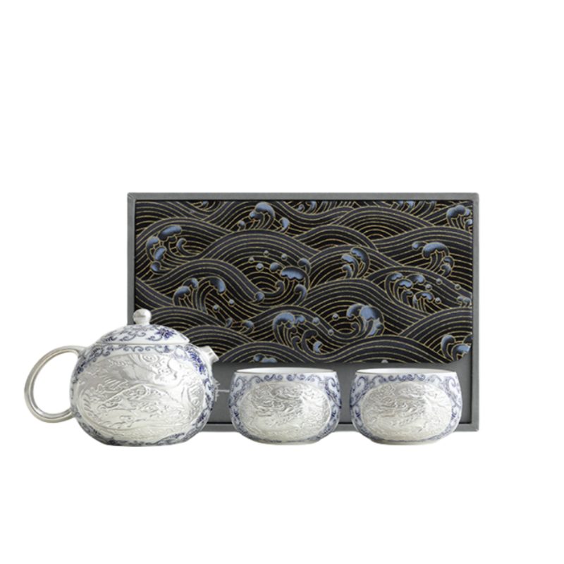 GOGLASSCUP Forbidden City Silver Gilt Lotus Pattern Tea Set GoGlassCup