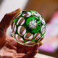 KAGAMI Edo Kiriko Wine Glass Jade Green Hydrangea - Goglasscup