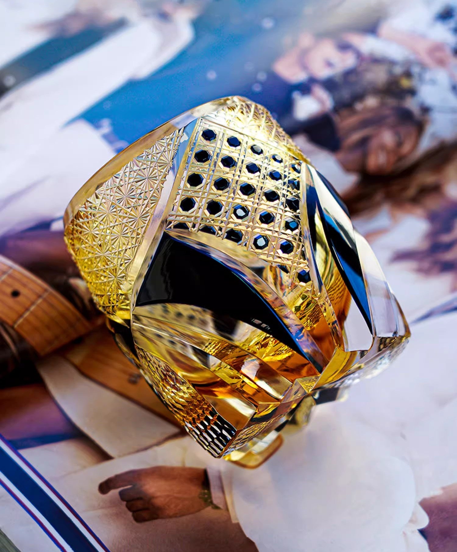 GOGLASSCUP Golden Samurai Edo Kiriko Glass (New version) - Goglasscup