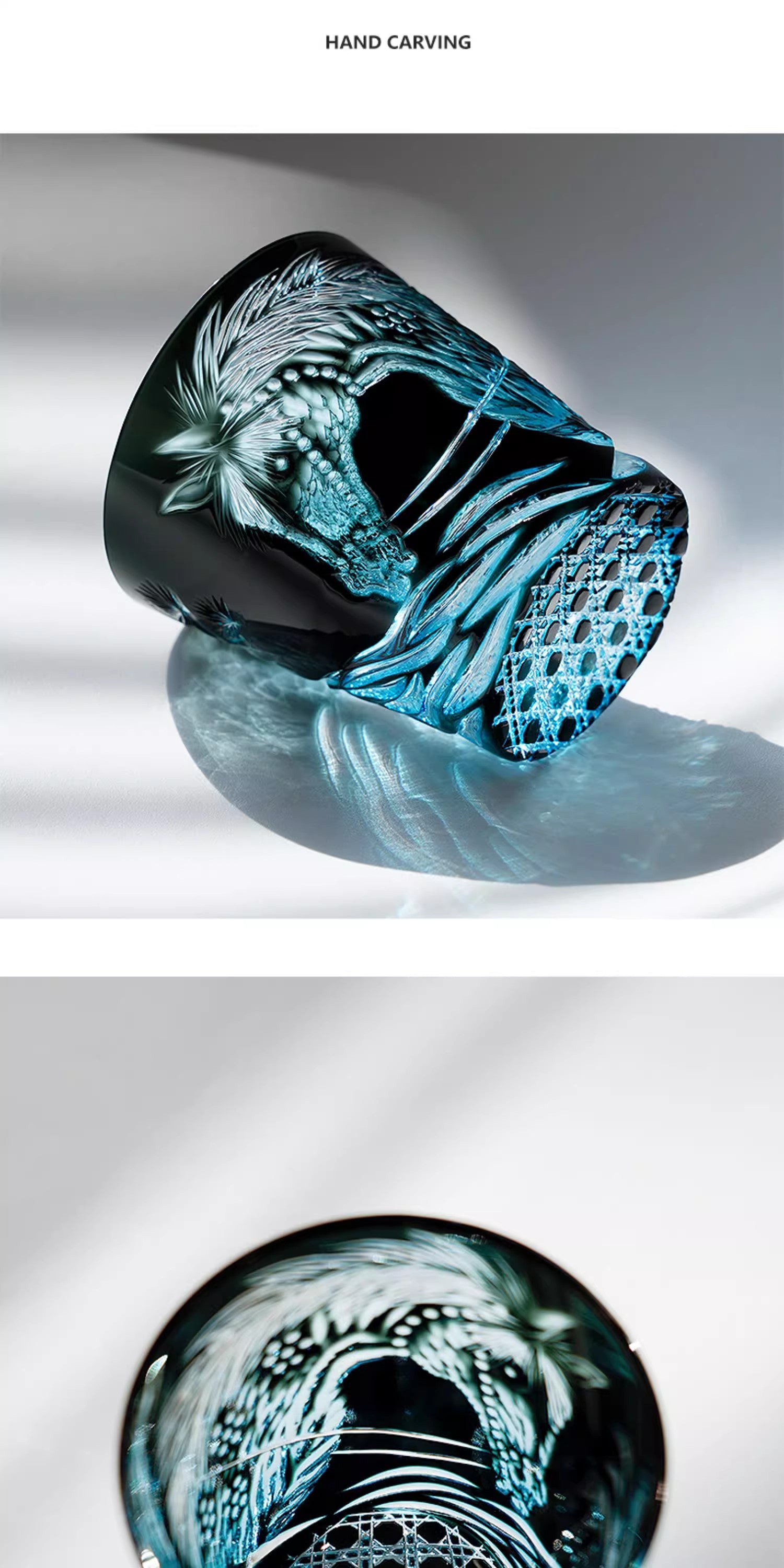 Edo Kiriko Handcrafted Tanma Whisky Glass With Wooden Box