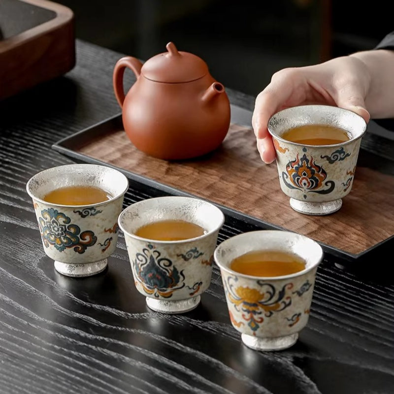 DunHuang Gilded Silver Master Tea Cups