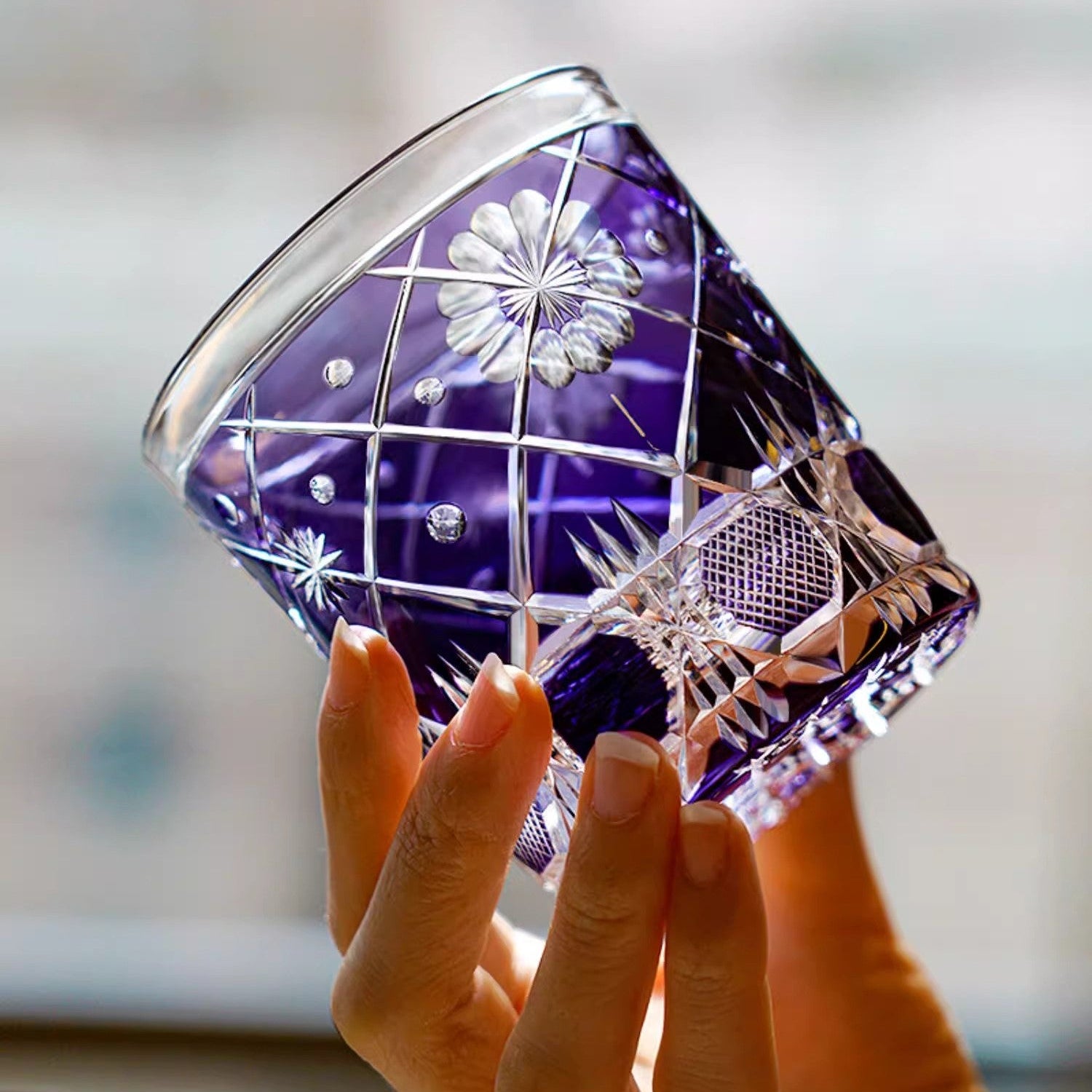 GOGLASSCUP Retro Flower Cage Kiriko Glasses - Goglasscup