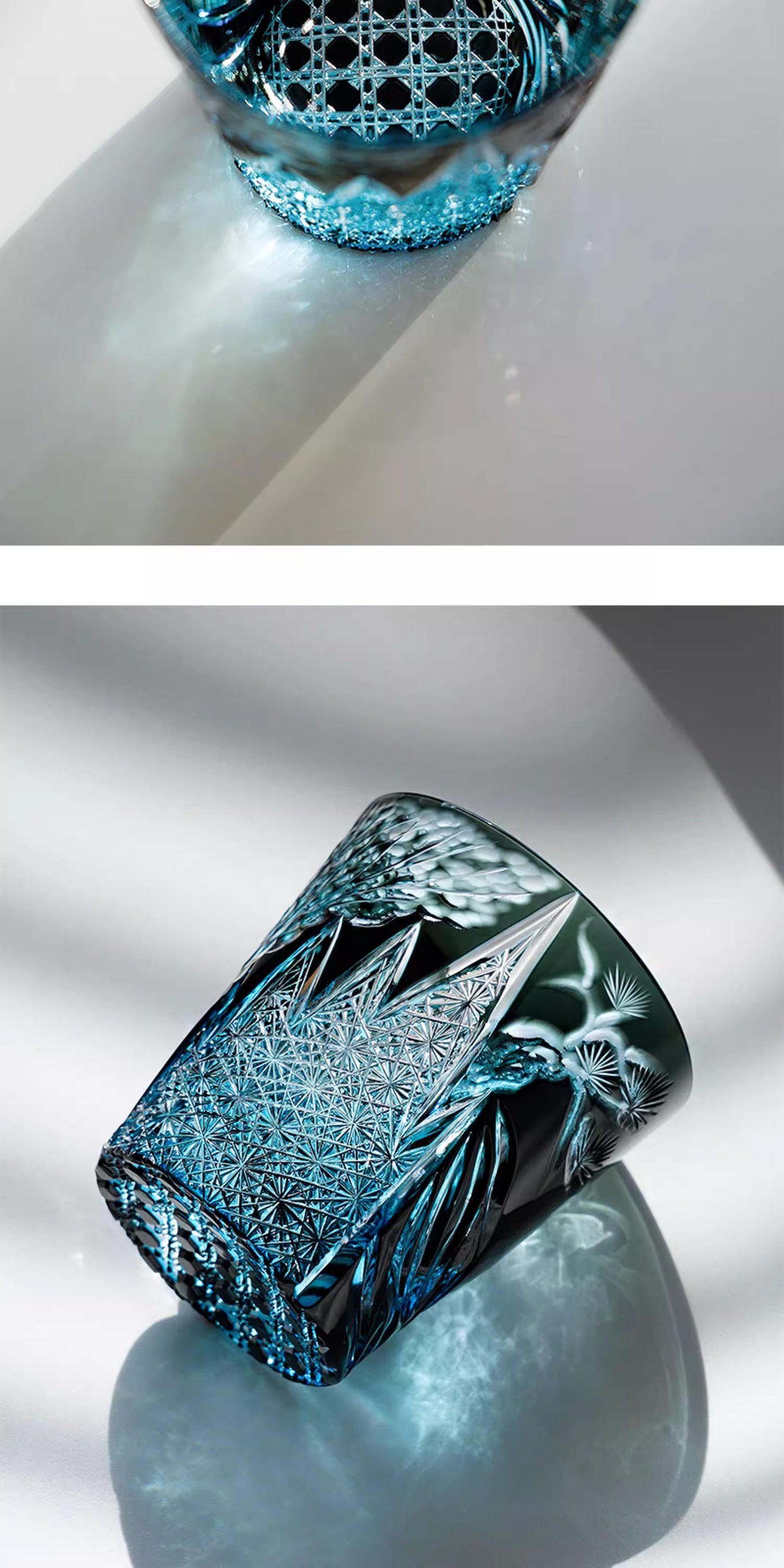 Handmade Tang Horse Edo Kiriko Whiskey Glass