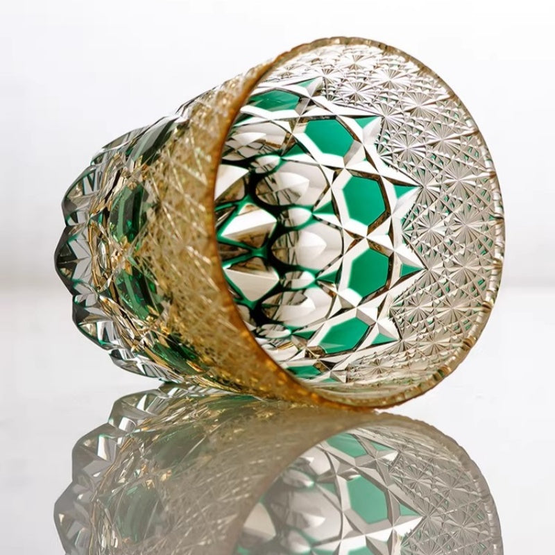 Fluorite Edo Kiriko Crystal Whiskey Glasses