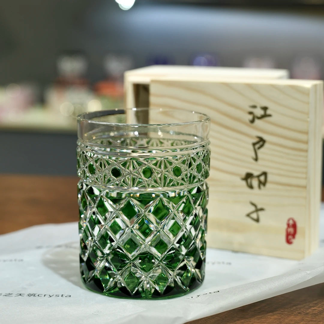 GOGLASSCUP Star Arrow Edo Kiriko Whiskey Glasses GoGlassCup