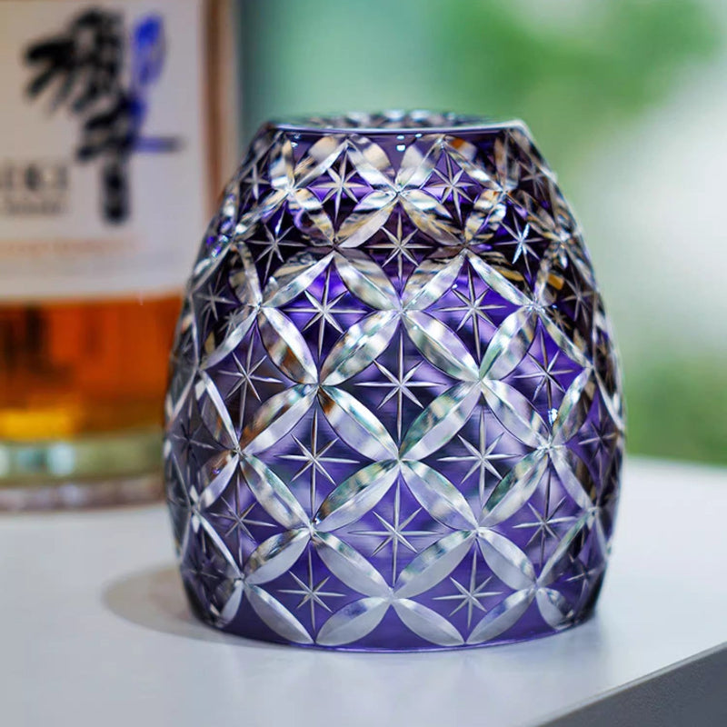 GOGLASSCUP Violet Japanese Edo Kiriko Glasses - Goglasscup