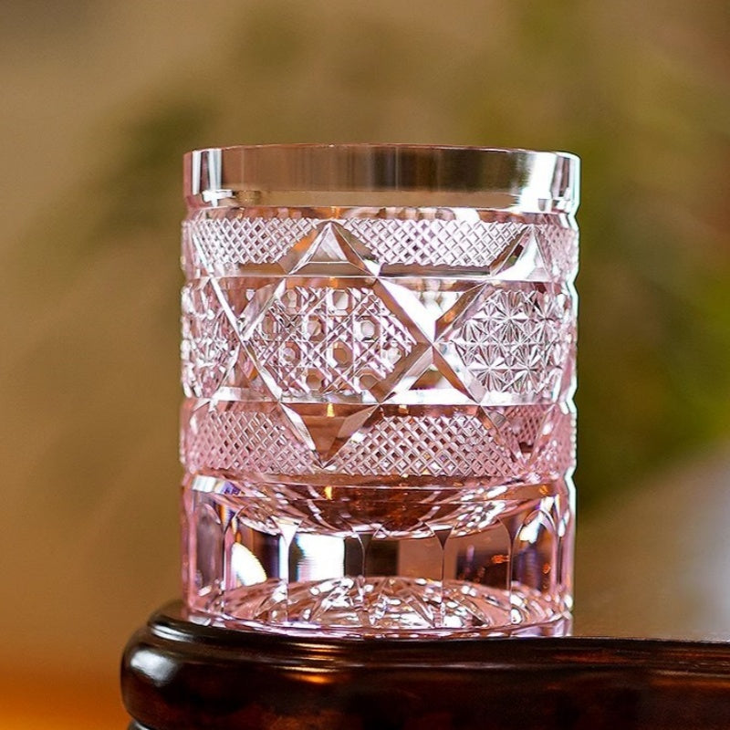 GoGlassCup Golden Chrysanthemum Longan Edo Kiriko Whiskey Glasses GoGlassCup