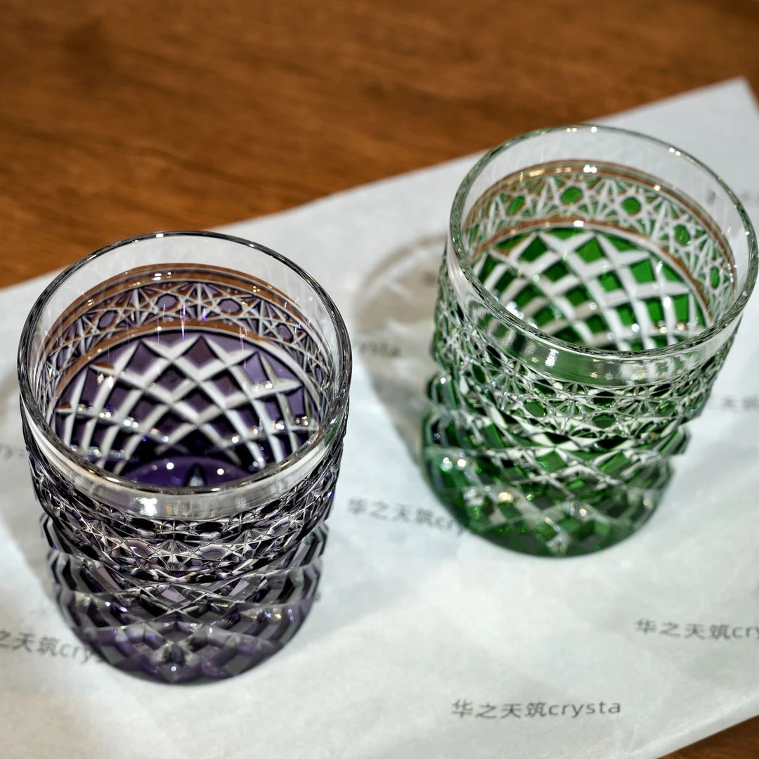 GOGLASSCUP Star Arrow Edo Kiriko Whiskey Glasses