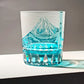 Edo Kiriko Handcrafted Fuji Wave Whiskey Glass Collection With Wooden Box