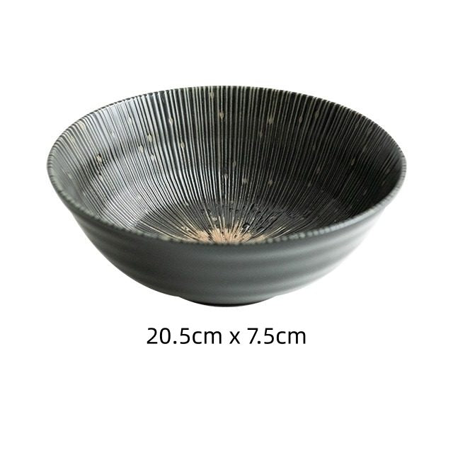 Handcrafted Japanese Mino Ware Ceramic Wrinkled Plates