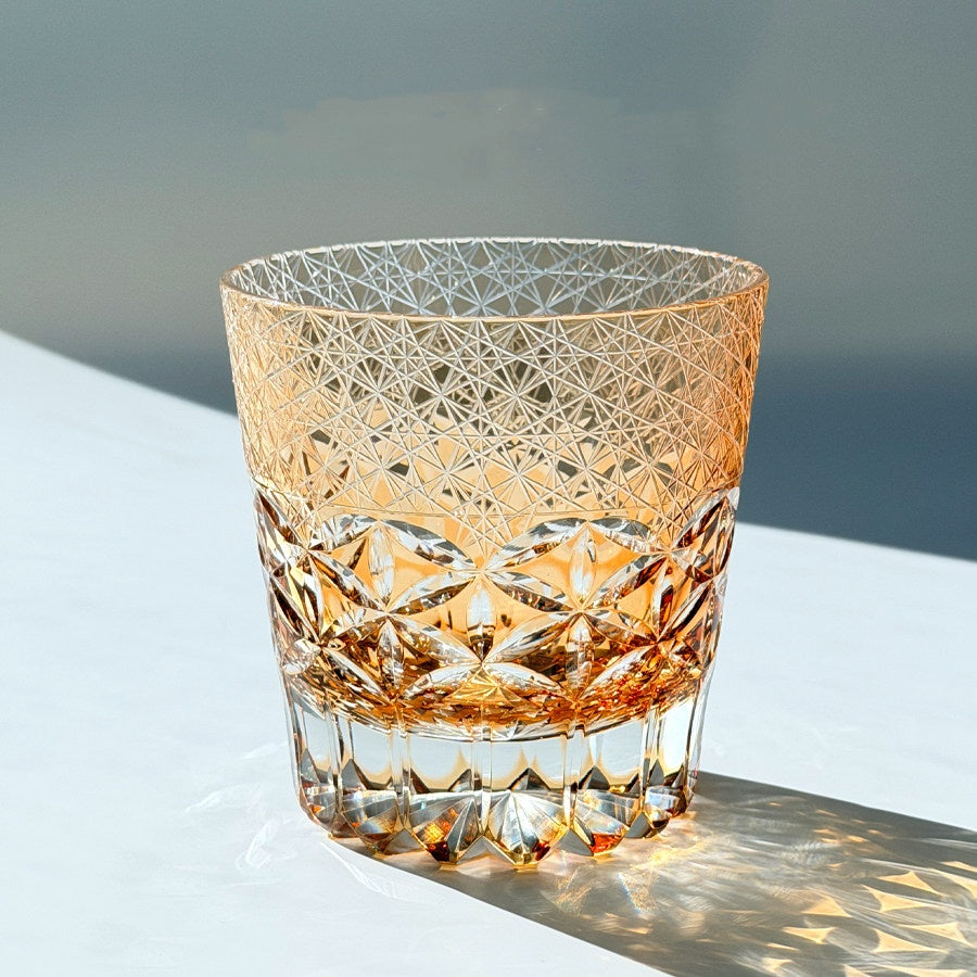 Green Glass Dream Edo Kiriko Whiskey Glass