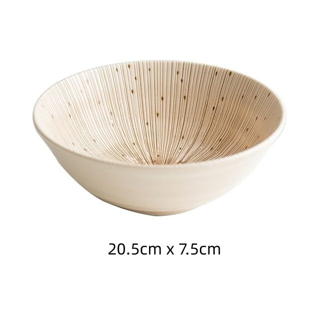 Handcrafted Japanese Mino Ware Ceramic Wrinkled Plates