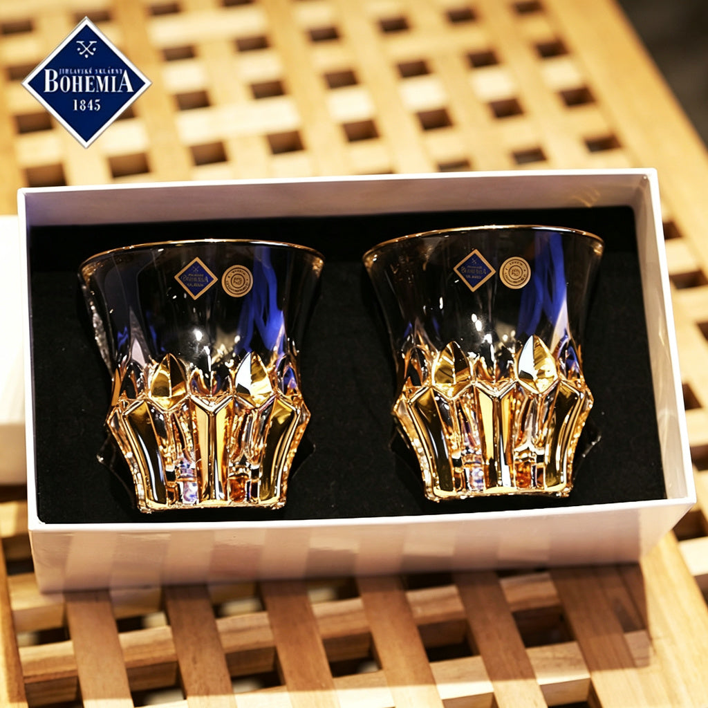 Bohemia Hand-Gilded Whiskey Glass 300ml Set of 2