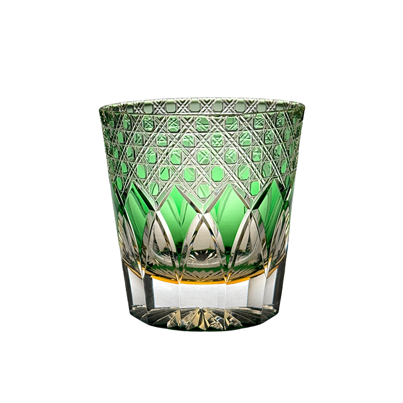 VIANASA'S Green Shadow Edo Kiriko Glass