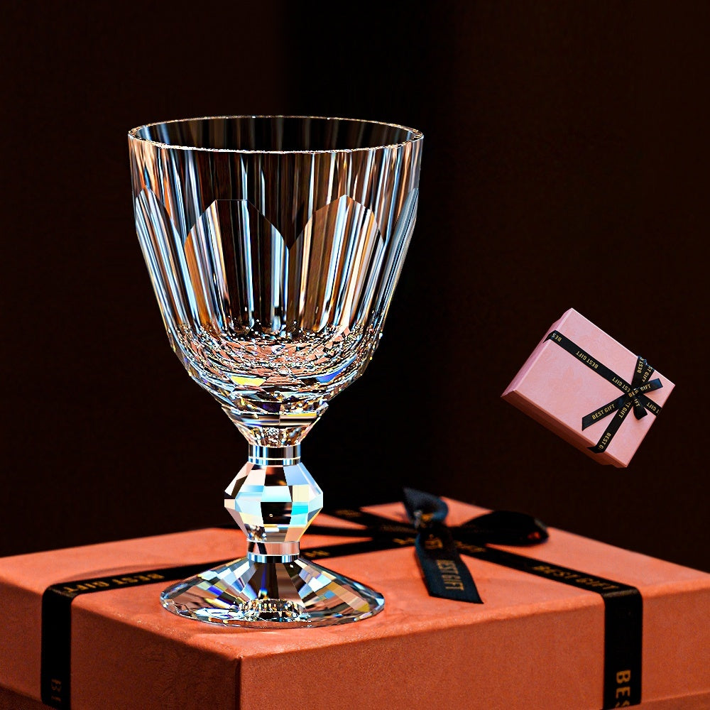 French Rose Flower Crystal Champagne Flute K9 - Lead Free