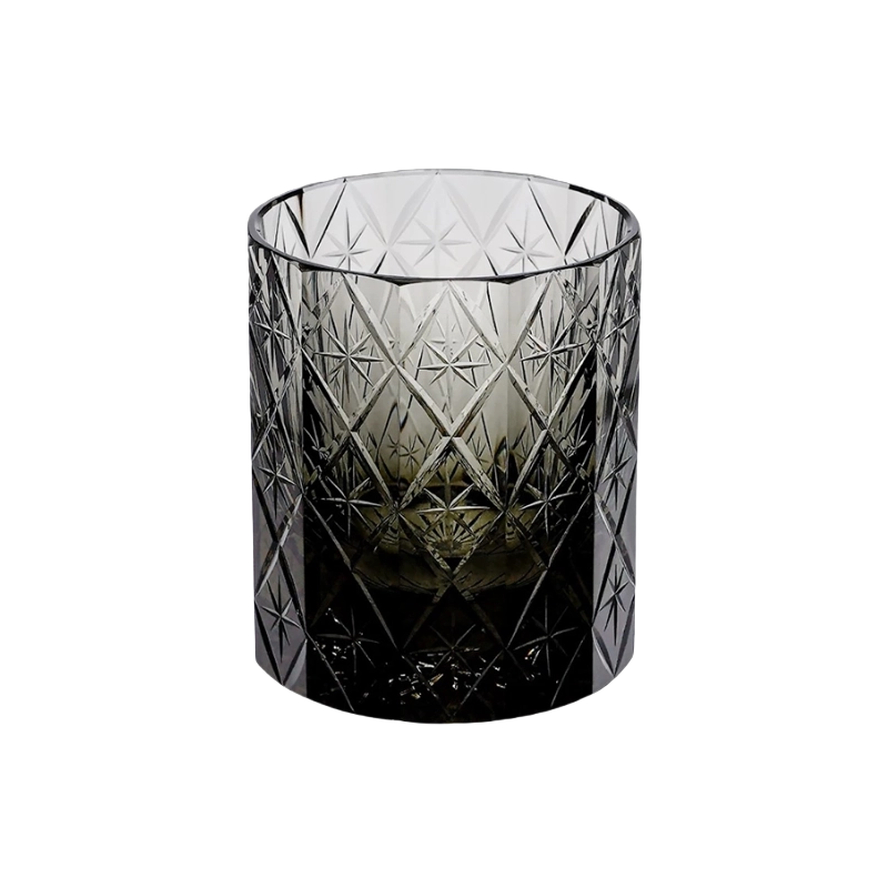 GoGlassCup Ink Black Star Lead-Free Crystal Edo Kiriko Whiskey Glass Goglasscup