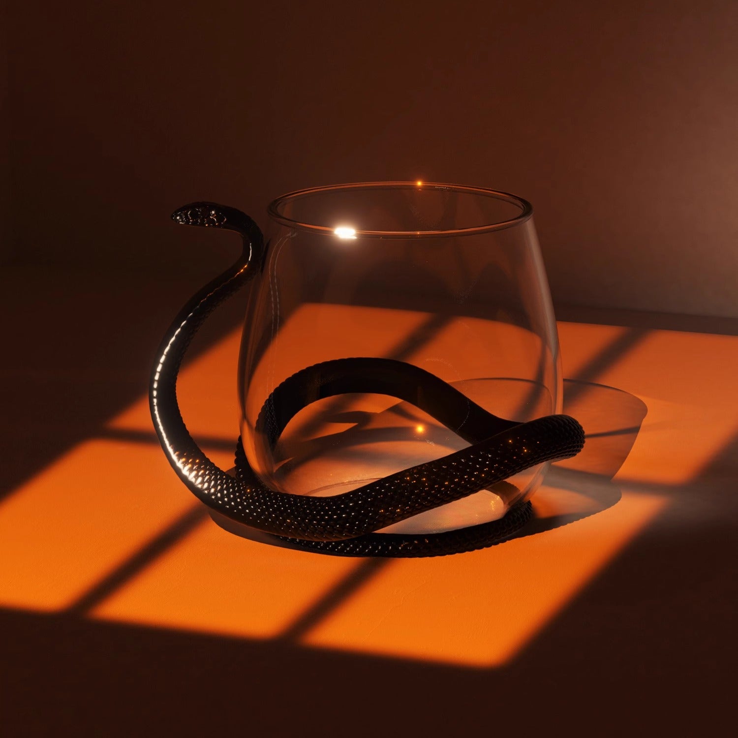 Snake and Glass Designer Wine Glasses