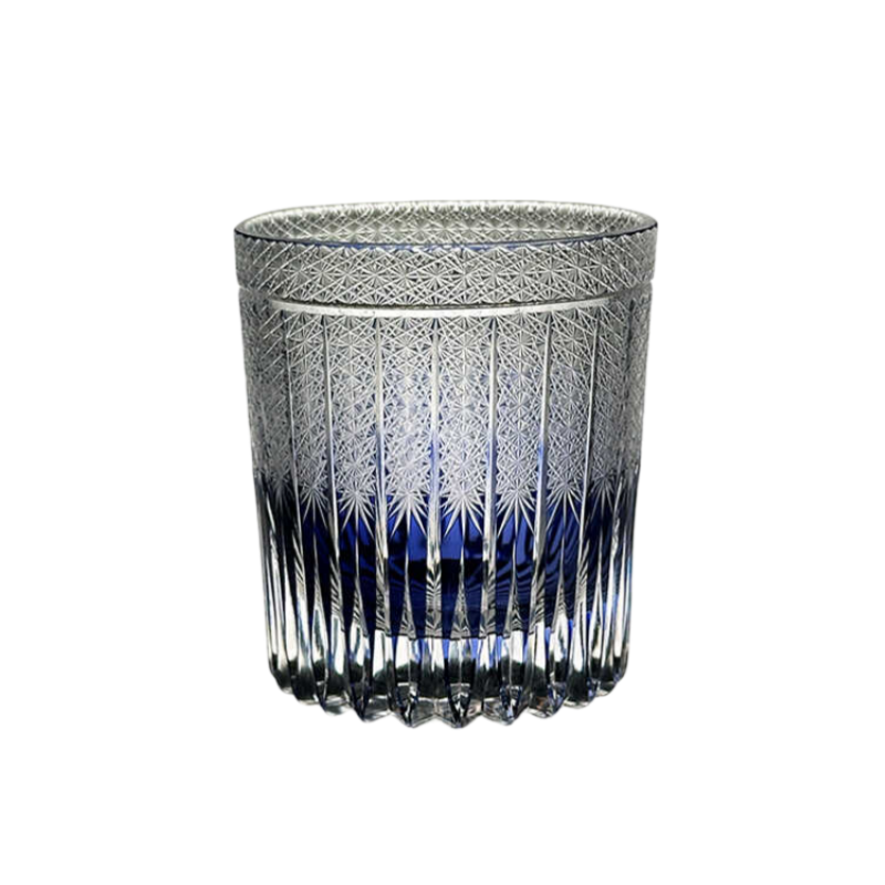 Buy 3 Get 1 Free: Edo Kiriko Handcrafted Whiskey Glass Set | Includes Purple Cloud, Dark Knight, Starry Night & Gift (Amber Celestial)