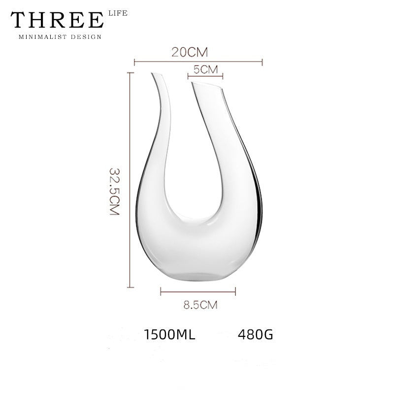 THREE LIFE U-shaped Wine Decanter - Goglasscup