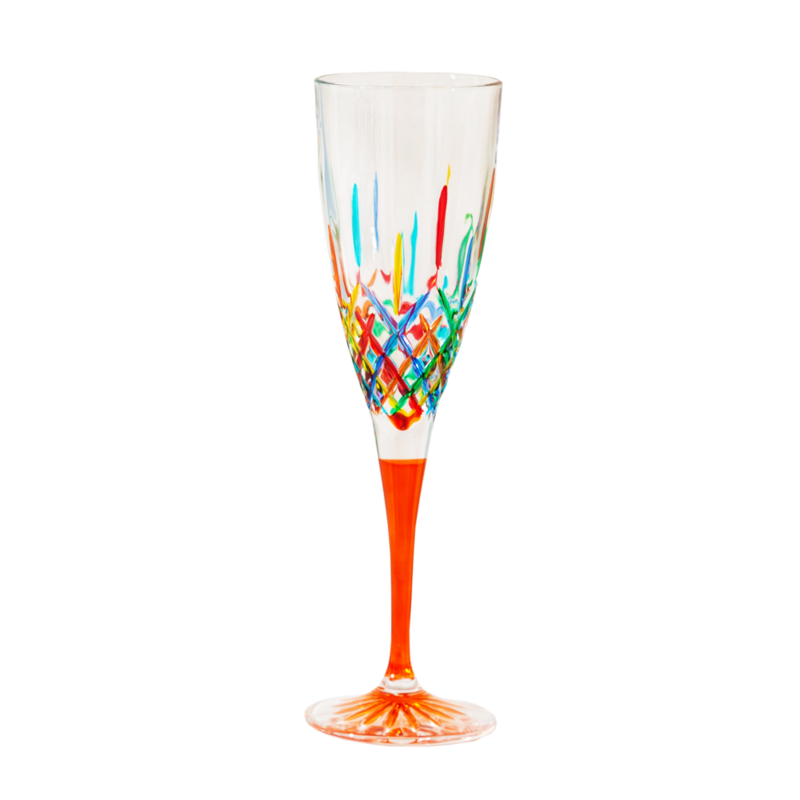 ZECCHIN Painted Temple Series Champagne Glasses - Goglasscup