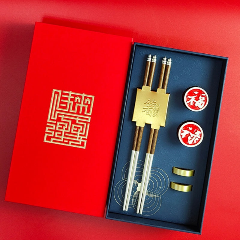 High-end Silver Chopsticks Gift Box-Chinese Characteristic Gift