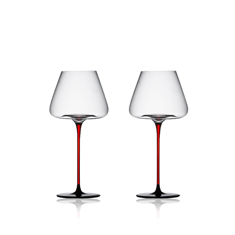 TLIFE Black Burgundy Wine Glasses