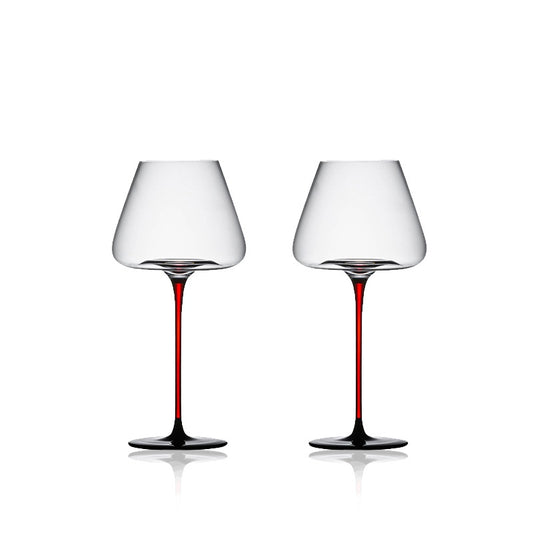 THREE LIFE Black Burgundy Wine Glasses