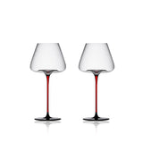 TLIFE Black Burgundy Wine Glasses