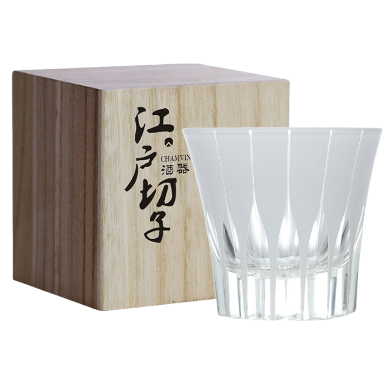 GoGlasscup Vintage White Star-shaped Wabi-sabi Edo Kiriko Whiskey Glass Goglasscup