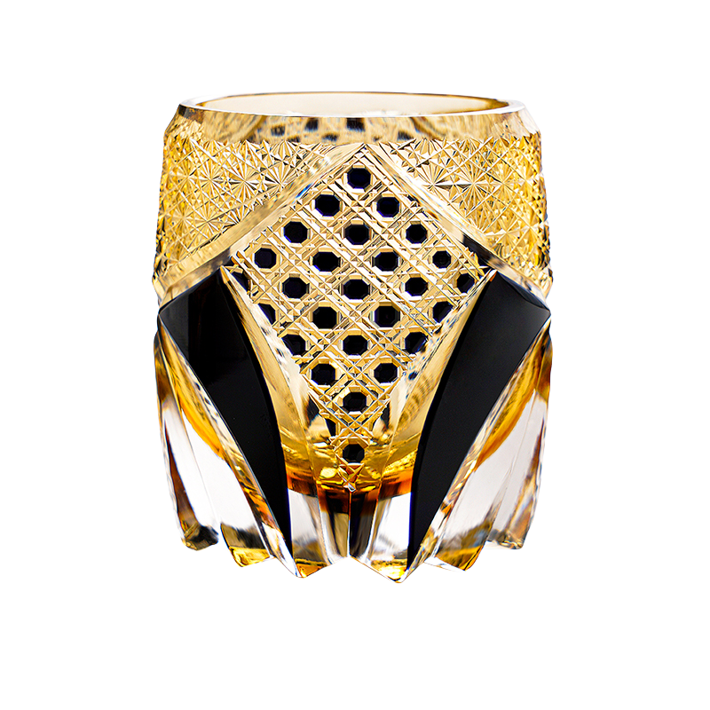 GOGLASSCUP Golden Samurai Edo Kiriko Glass (New version)