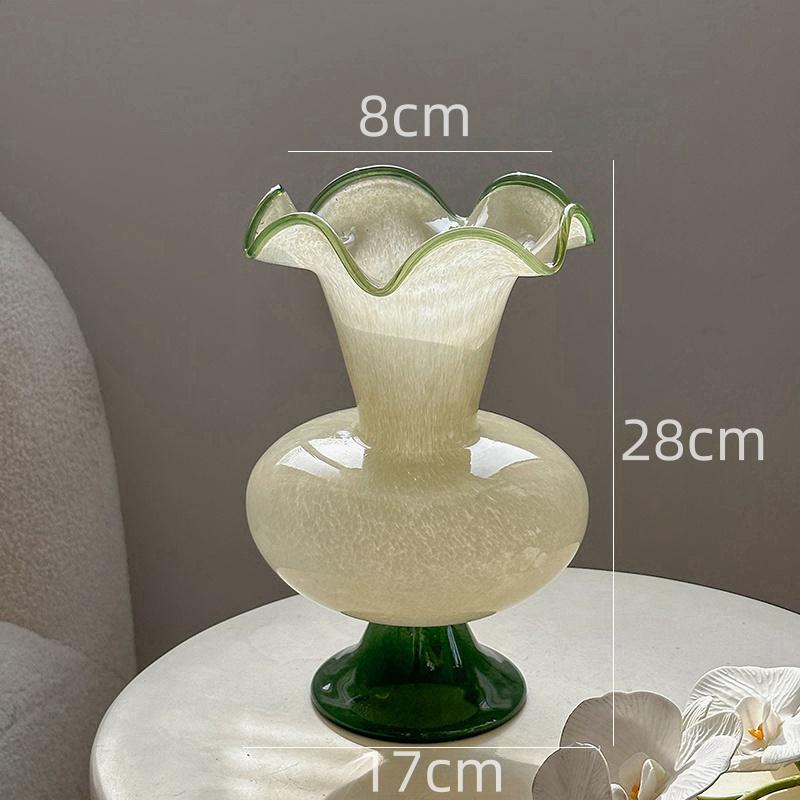 GOGLASSCUP Green Wave Tall Glass Vase