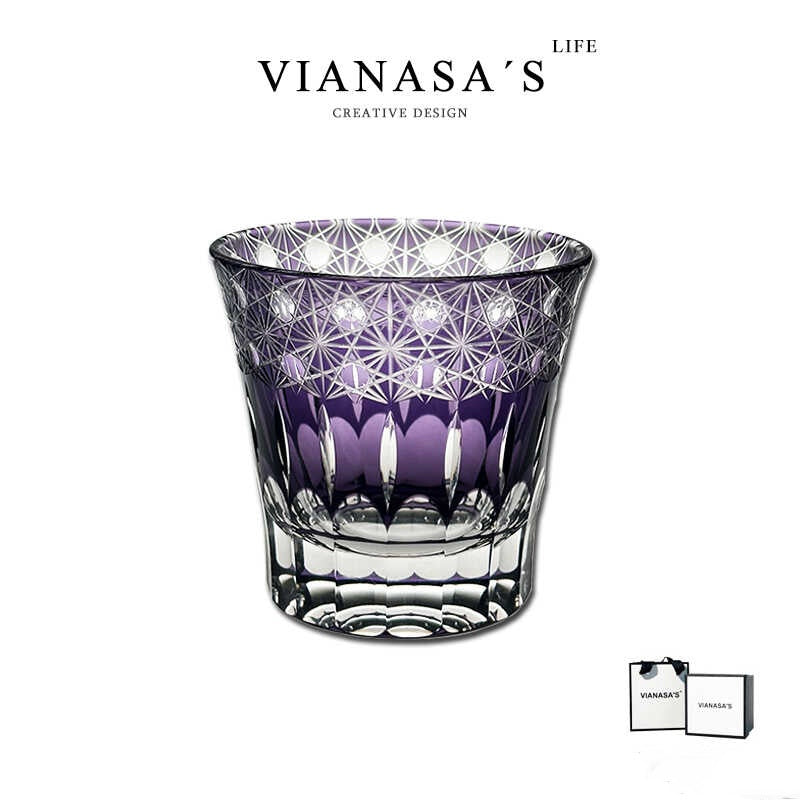 VIANASA'S Violet Edo Kiriko Whiskey Glass - Goglasscup