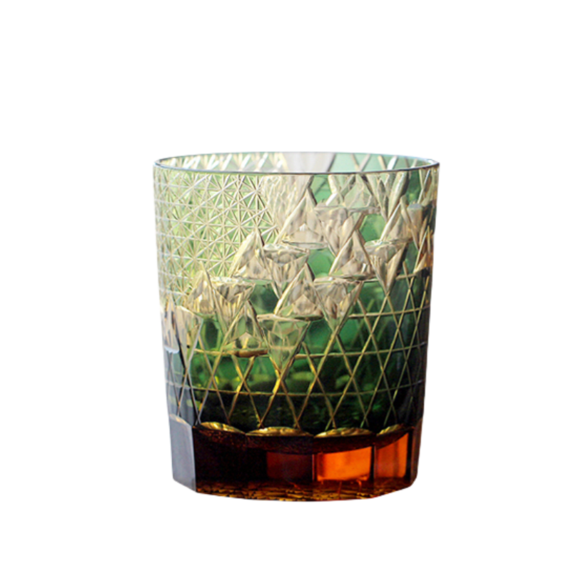 Edo Kiriko Handcrafted Hexagonal Exquisite Whiskey Glass - Red GoGlassCup
