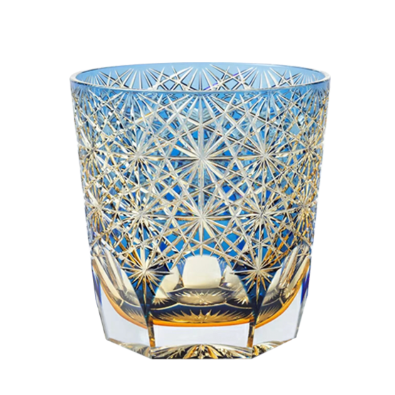 CALLURE Blue Daisy Edo Kiriko Whiskey Glass - Goglasscup