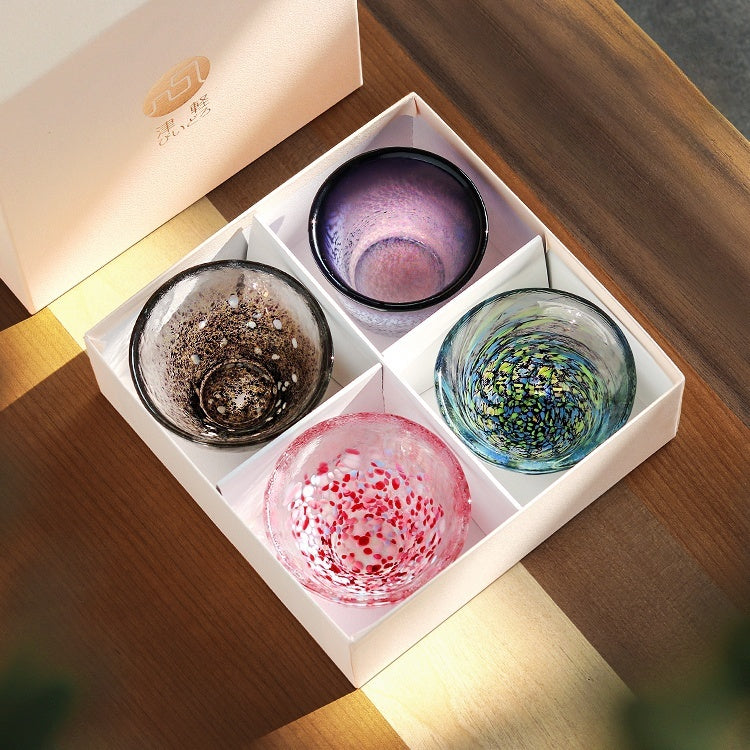 GoGlassCup Handmade Crystal Sake Cup Gift Box Set Goglasscup
