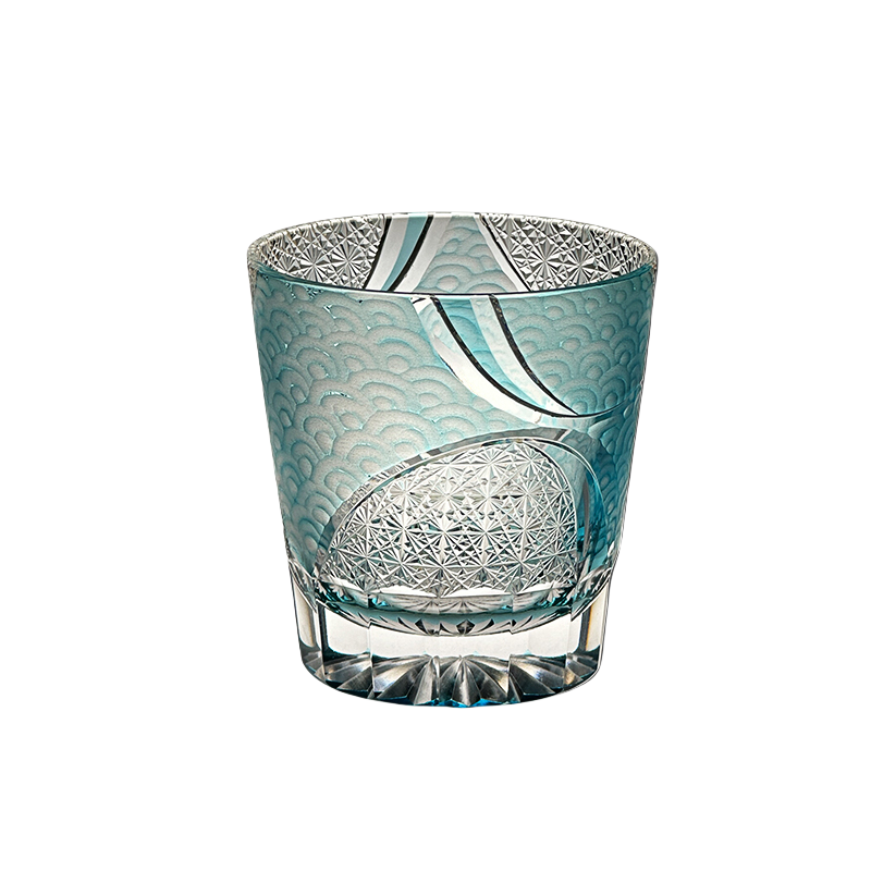 VIANASA'S Ink Blue Cloud Edo Kiriko Whiskey Glass